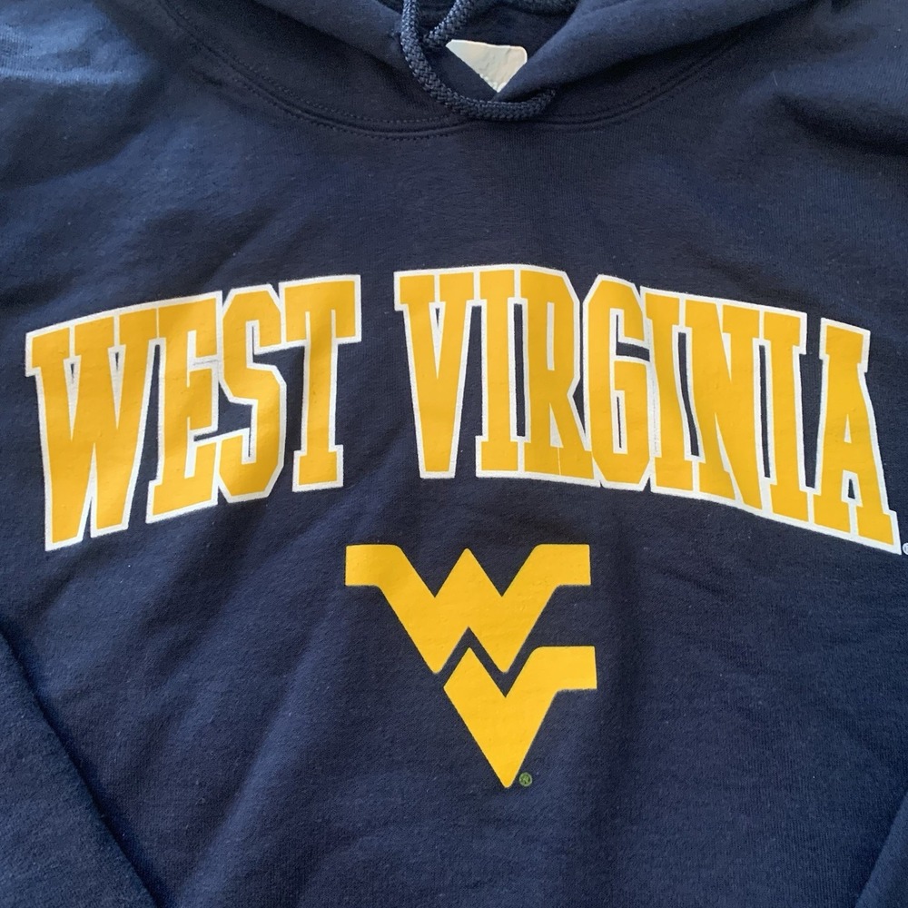 West Virginia Size, Blue Yellow, Long Sleeve Hoodie, Unisex